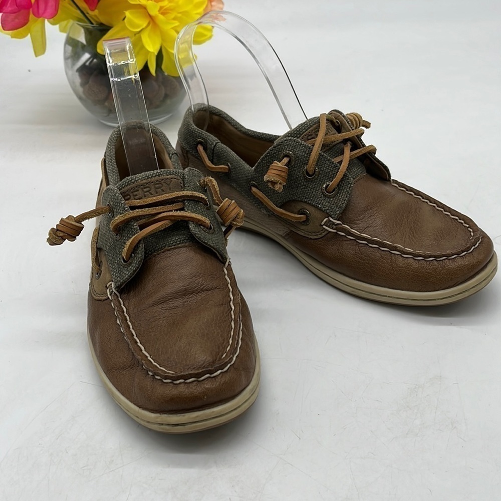 Sperry Top Sider Boat Shoes Brown Gray Size 7. SPR3147